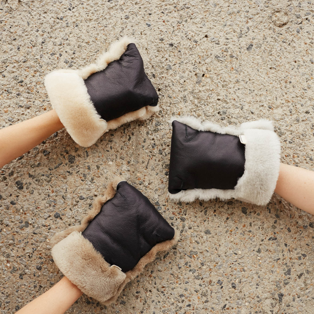 BINIBAMBA Schaffell Kinderwagen Handschuhe 