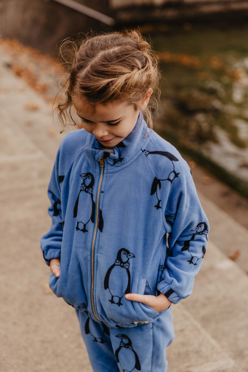 Mini Rodini Penguin Fleece Jacket - blue – KND