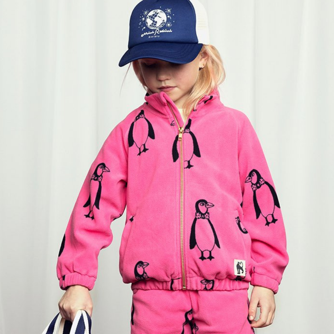 Mini Rodini Penguin Fleece Jacket - pink – KND
