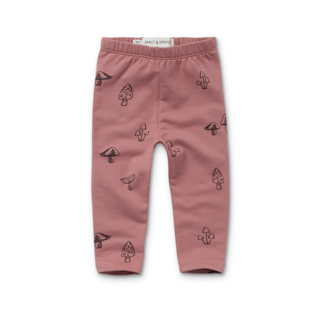 Sproet & Sprout Organic Leggings Mushrooms, misty rose – KND