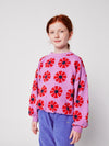 Lila Kinder-Sweatshirt von Bobo Choses mit Kaleidoskop-Blumen-Allover-Muster. Aus Bio-Baumwolle, locker geschnitten, weich & bequem. 