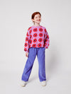 Lila Kinder-Sweatshirt von Bobo Choses mit Kaleidoskop-Blumen-Allover-Muster. Aus Bio-Baumwolle, locker geschnitten, weich & bequem. 
