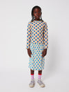 Kurze Socken „Tic Tac Toe“ von Bobo Choses in Lila mit roten & grünen Kontrasten.
