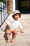 Reversible sun hat "Sunshine / Ocre Striped"