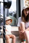 Reversible sun hat "Sunshine / Ocre Striped"