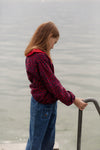 Organic Animal Print Fleece Sweatshirt "Genoa Red Velvet"