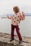 Organic Animal Print Twill Hose "Paola Red Velvet"