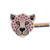 Kleiner Wolle Teppich in lila Leoparden Kopfform von Doing Goods