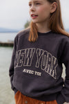 Organic Sweatshirt "New York" - asphalt