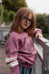 Organic Sweatshirt "New York" - dunkel lila