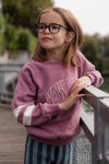 Organic Sweatshirt "New York" - dunkel lila