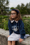 Organic Sweatshirt "University of Smile" - midnight blue