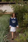 Organic Sweatshirt "University of Smile" - midnight blue