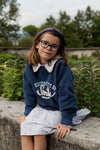 Organic Sweatshirt "University of Smile" - midnight blue