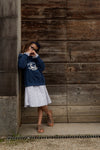 Organic Sweatshirt "University of Smile" - midnight blue