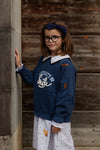 Organic Sweatshirt "University of Smile" - midnight blue