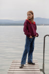 Jeans Hose mit Kreuzstich-Stickerei