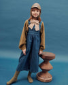 Latzhose mit Kreuzstich-Stickerei, denim