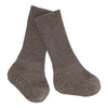 Non-Slip Socks Merino Wool "brown melange"