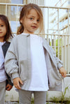 Organic Bomber Sweatshirt mit Reissverschluss "Grey Melange"