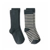 Organic Ripp Socken "Blue Grey - Cream", 2er Pack