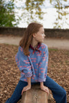 Organic Knit Sweater “Lapis Purple Impression” GOTS