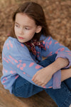 Organic Knit Sweater “Lapis Purple Impression” GOTS