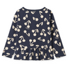 Organic Langarmshirt "Margit Cherry Blossom / Classic Navy"
