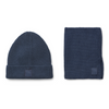 Organic Beanie &amp; Neck Warmer Set "Lina Classic Navy"