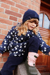 Organic Beanie &amp; Neck Warmer Set "Lina Classic Navy"