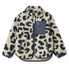 Liewood Sherpa Jacke Nolan Mega Leo Mist beige mit dunklen Leoparden Muster