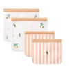 Wiederverwendbare Aufbewahrungsbeutel "Rebus Peach / Sea Shell", 4er Set