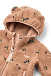 Hooded Pile Jacket "Mara Berry / Pale Tuscany / Embroidery" with Ears