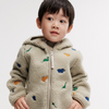 Hooded Pile Jacket "Mara Dinosaurs / Mist Embroidery" with Ears