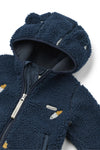 Hooded Pile Jacket "Mara Rocket / Classic Navy / Embroidery" with Ears
