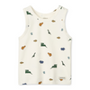 Organic Unterhemden "Faris Tank Top Mini Dinosaurs Creme / Stripe Mix", 2er Pack