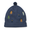 Organic Beanie Hat "Aster Robots / Indigo"