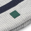 Wool Organic Cotton Beanie Hat "Emilio Y/D: Stripe: Classic Navy / Light Grey Melange"