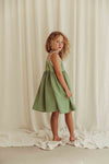 Organic Musselin Kleid "Louisa Dress Dried Green", 3-4J