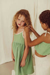 Organic Muslin Dress "Louisa Dried Green"