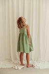 Organic Muslin Dress "Louisa Dried Green"