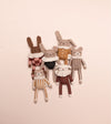 Alpaca Wool Knit Toy "Puppy Ochre Striped Jumpsuit"