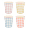 Pappbecher "Gingham", 12er Set