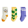 Organic Anti-slip Socks "Cat" GOTS, pack of 3