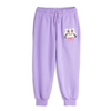Organic Sweatpants "Cat with Bowtie Emb" GOTS - purple