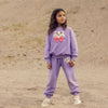 Organic Sweatpants "Cat with Bowtie Emb" GOTS - purple