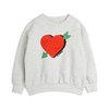 Organic Sweatshirt "Arrowed Heart" GOTS, grey melange