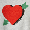 Organic Sweatshirt "Arrowed Heart" GOTS, grey melange