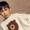 Organic Sweatshirt "Bear Chenille" GOTS, grey melange