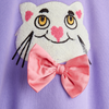 Organic Sweatshirt "Cat with Bowtie Chenille" GOTS, purple